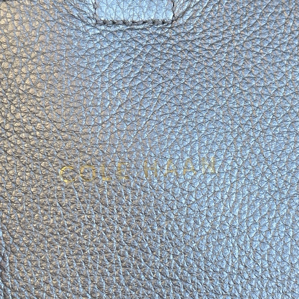 Cole Haan Palermo Silver and Black Two-Tone Leather Tote Bag - Picture 8 of 12